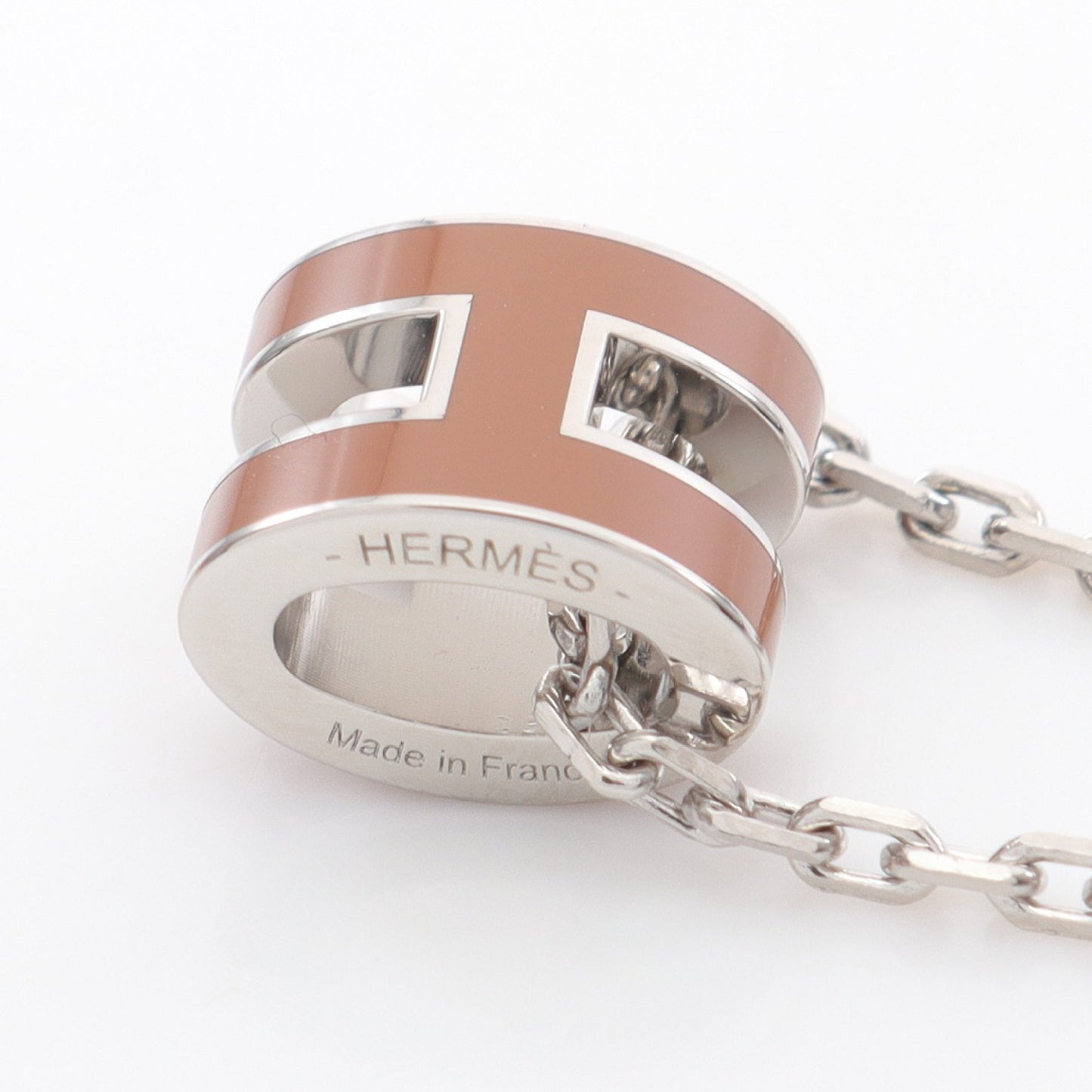 MINI POP H ミニポップアッシュ ネックレス シルバー ブラウン エルメス アクセサリー HERMES