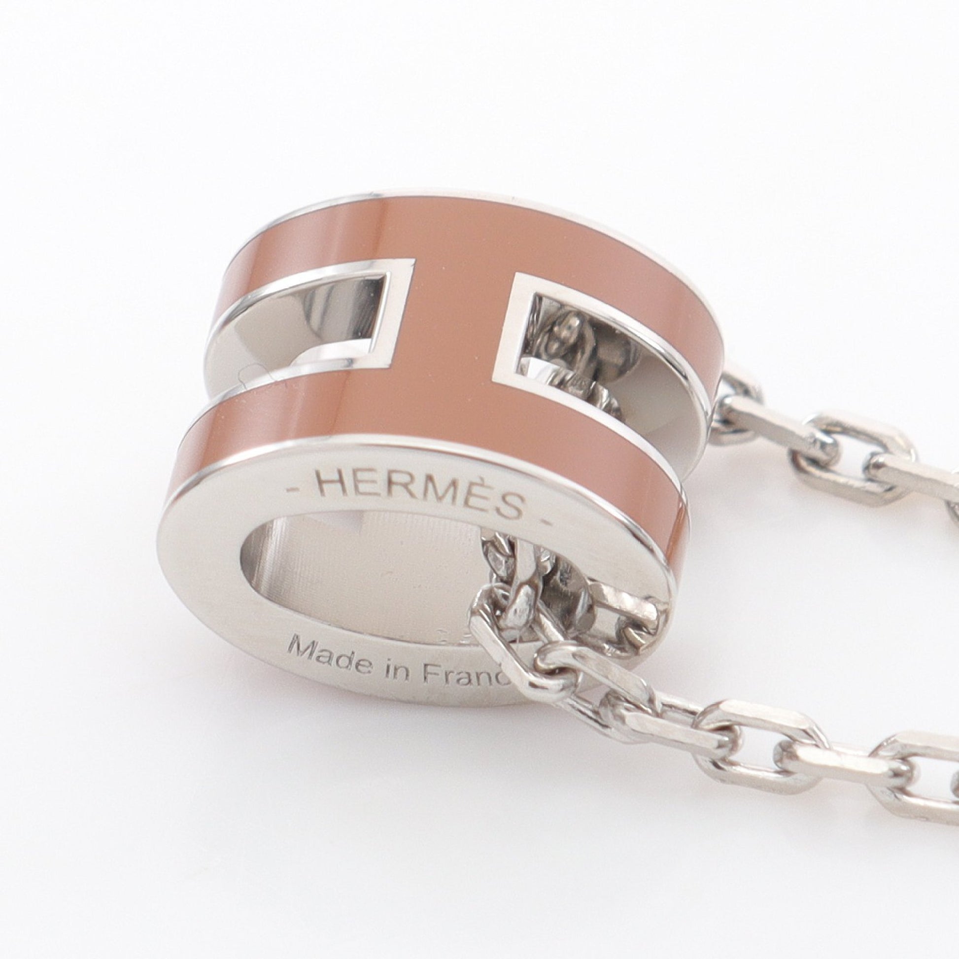 MINI POP H ミニポップアッシュ ネックレス シルバー ブラウン エルメス アクセサリー HERMES
