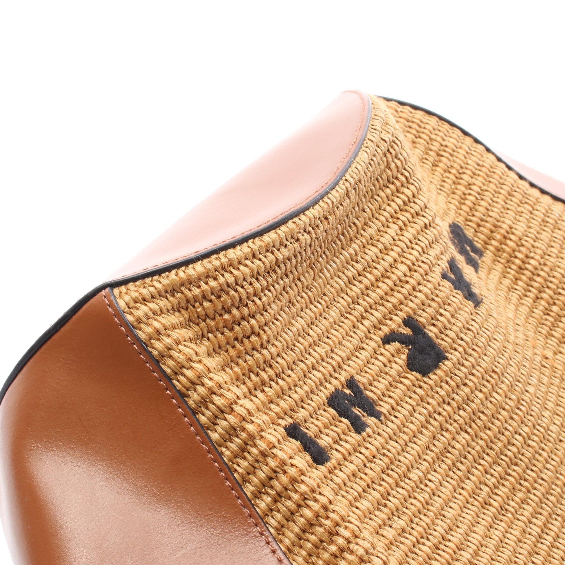 TROPICALIA SUMMER スモール かごバッグ ハンドバッグ レザー ラフィア ベージュ ブラウン 2WAY マルニ バッグ MARNI