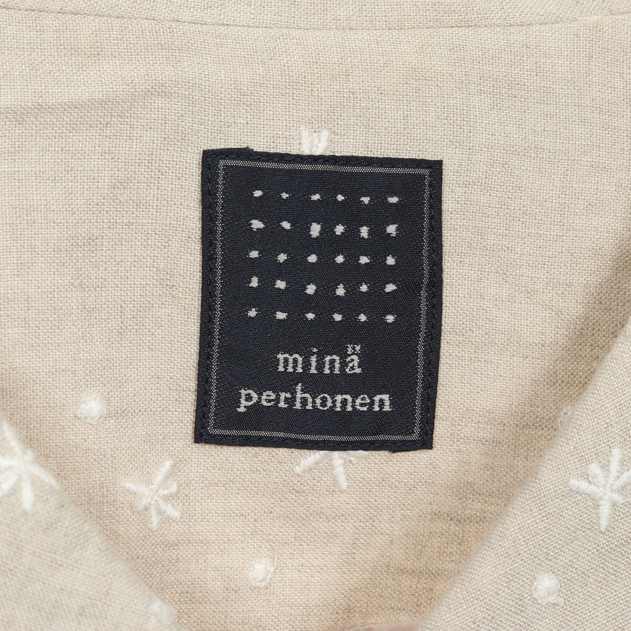 ✴︎ミナペルホネン 希少　ミナペルホネン　hoshi hana birdコート✴︎ hoshi hana bird コート 刺繍 リネン ベージュ ミナペルホネン – RECLO