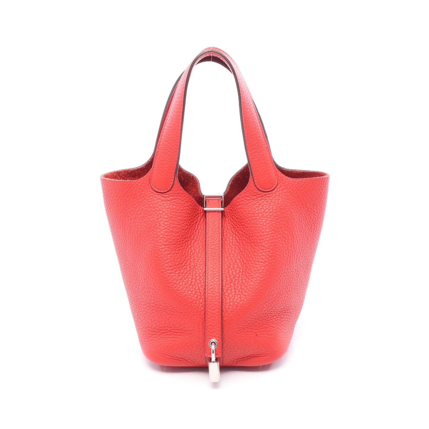 ピコタンPM ルージュトマト ハンドバッグ トリヨンクレマンス レッド シルバー金具 A刻印 エルメス バッグ HERMES