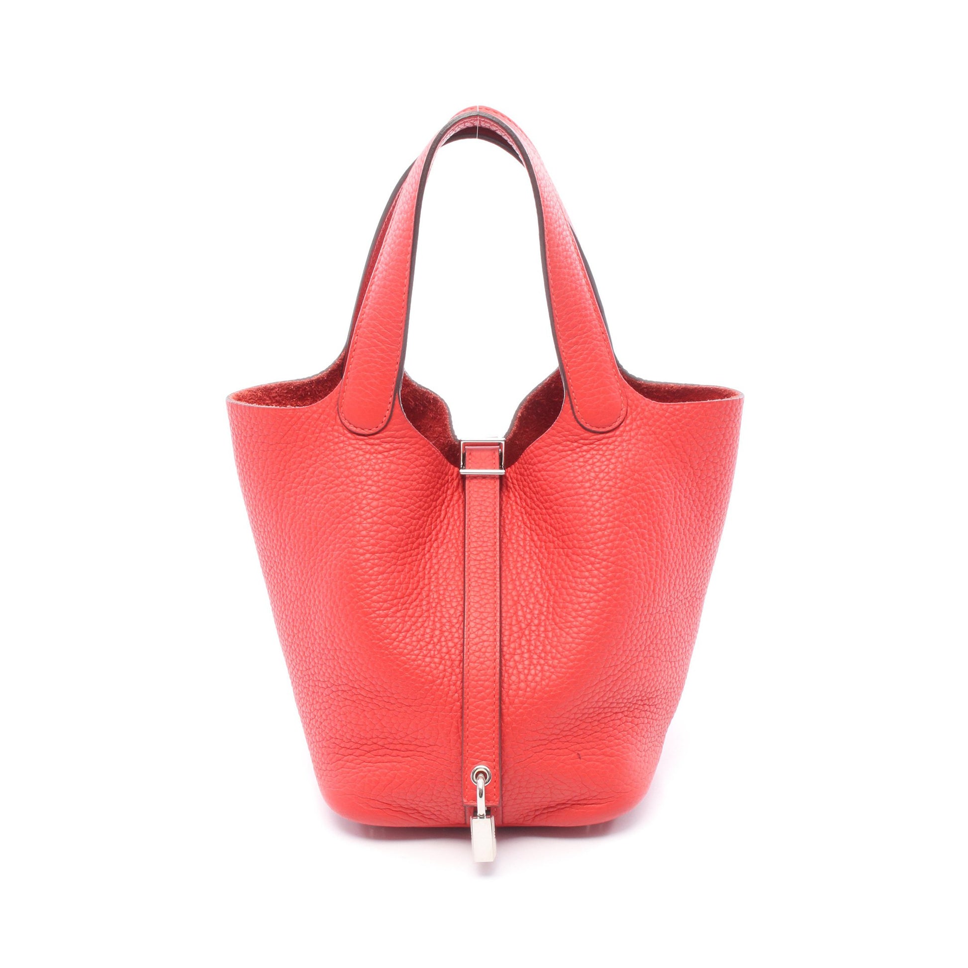 ピコタンPM ルージュトマト ハンドバッグ トリヨンクレマンス レッド シルバー金具 A刻印 エルメス バッグ HERMES