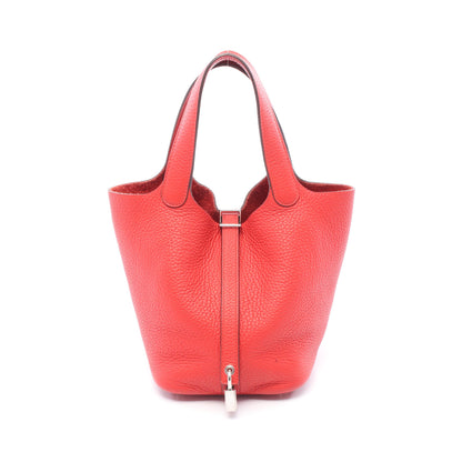 ピコタンPM ルージュトマト ハンドバッグ トリヨンクレマンス レッド シルバー金具 A刻印 エルメス バッグ HERMES