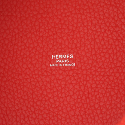 ピコタンPM ルージュトマト ハンドバッグ トリヨンクレマンス レッド シルバー金具 A刻印 エルメス バッグ HERMES