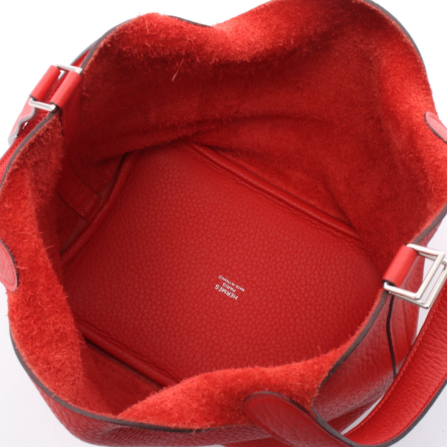 ピコタンPM ルージュトマト ハンドバッグ トリヨンクレマンス レッド シルバー金具 A刻印 エルメス バッグ HERMES