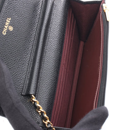 マトラッセ チェーンウォレット キャビアスキン ブラック ゴールド金具 シャネル バッグ CHANEL