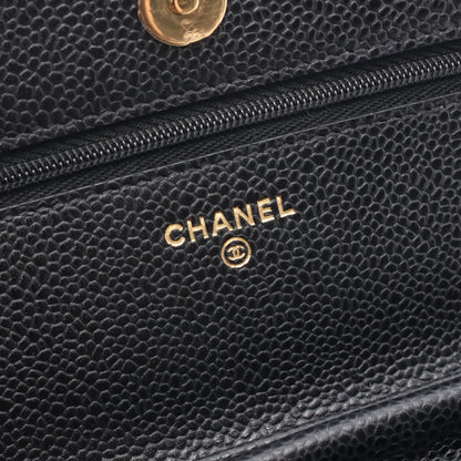 マトラッセ チェーンウォレット キャビアスキン ブラック ゴールド金具 シャネル バッグ CHANEL