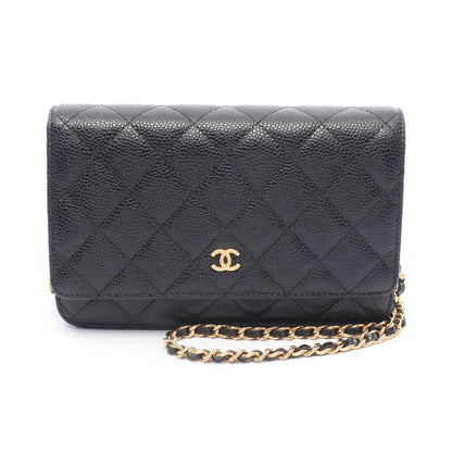 マトラッセ チェーンウォレット キャビアスキン ブラック ゴールド金具 シャネル バッグ CHANEL