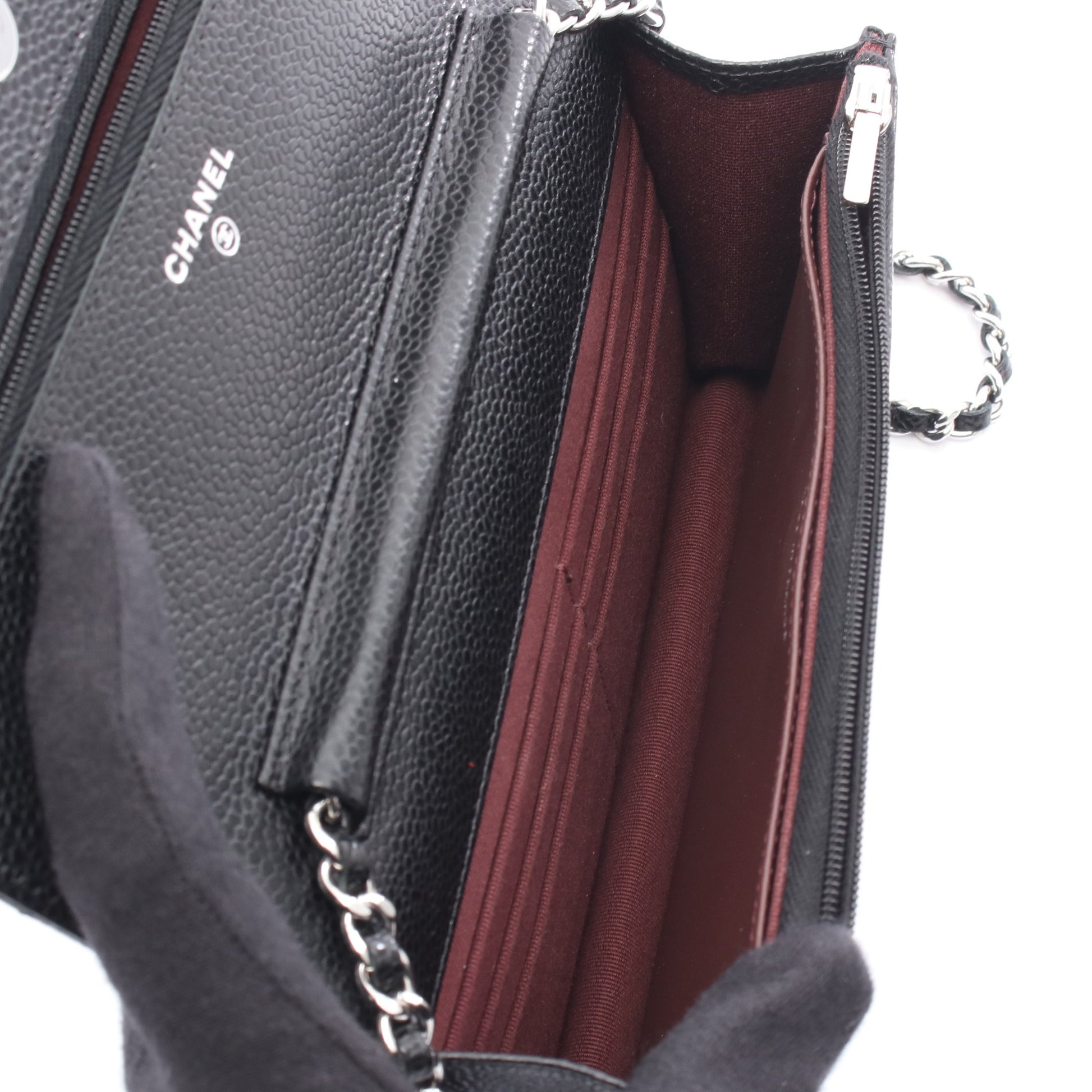 マトラッセ チェーンウォレット キャビアスキン ブラック シルバー金具 シャネル バッグ CHANEL