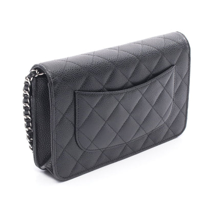 マトラッセ チェーンウォレット キャビアスキン ブラック シルバー金具 シャネル バッグ CHANEL