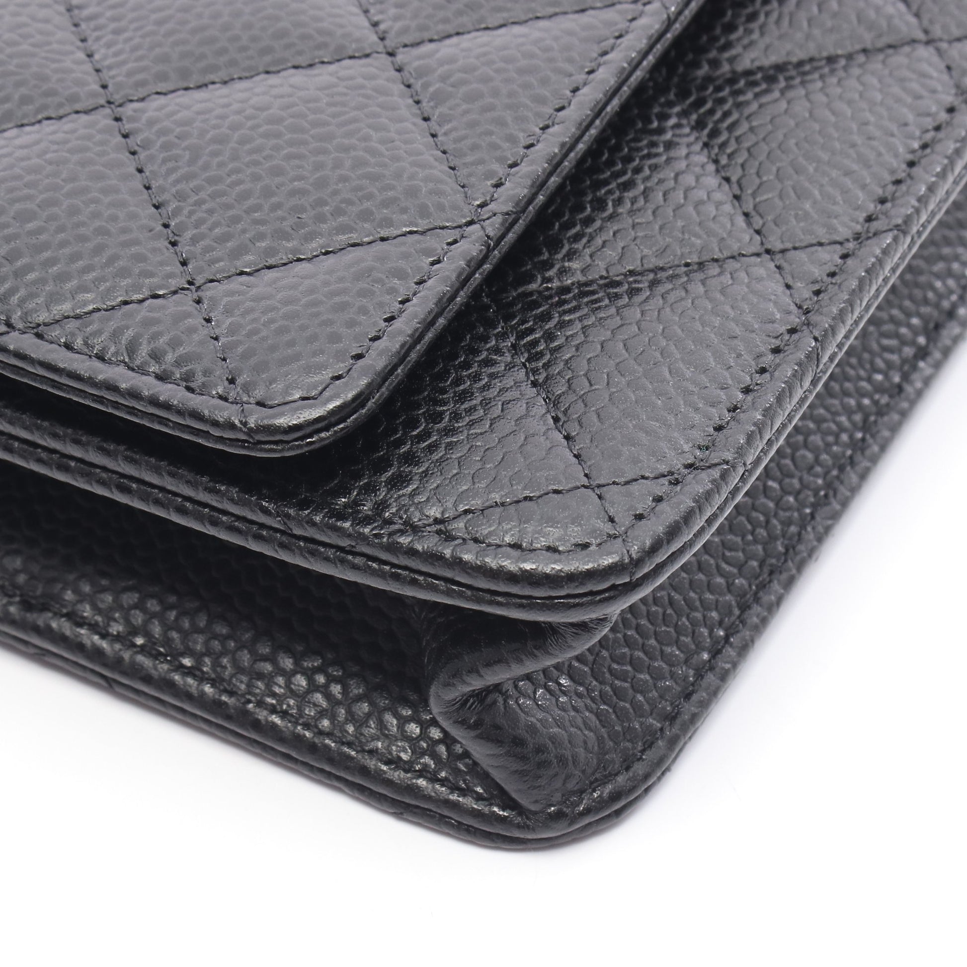 マトラッセ チェーンウォレット キャビアスキン ブラック シルバー金具 シャネル バッグ CHANEL