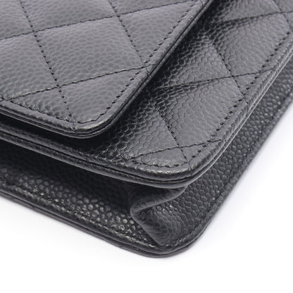 マトラッセ チェーンウォレット キャビアスキン ブラック シルバー金具 シャネル バッグ CHANEL