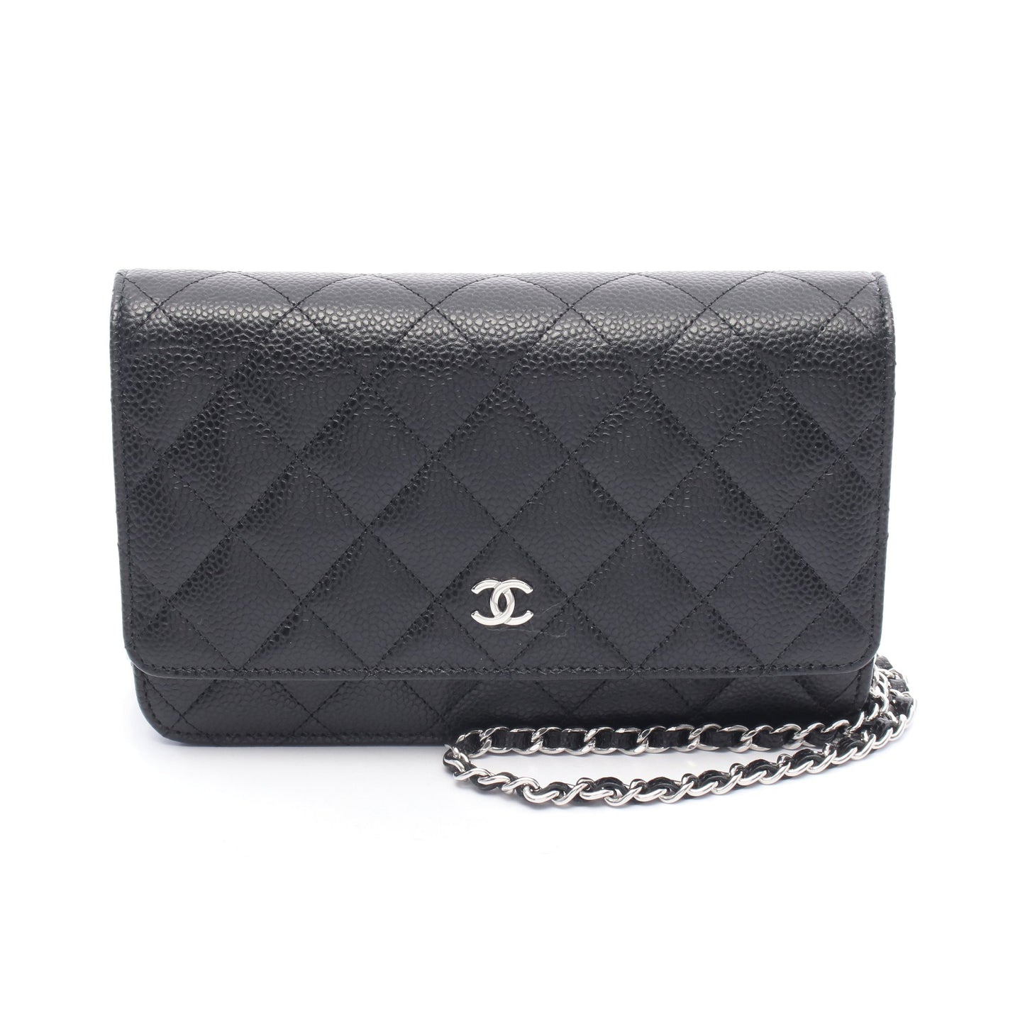 マトラッセ チェーンウォレット キャビアスキン ブラック シルバー金具 シャネル バッグ CHANEL