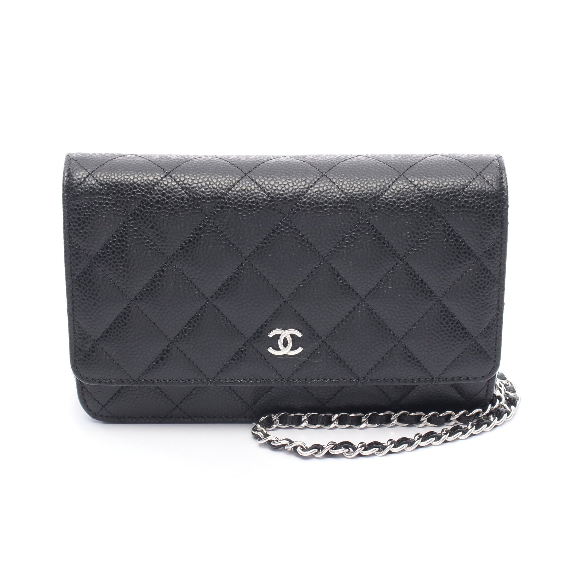 マトラッセ チェーンウォレット キャビアスキン ブラック シルバー金具 シャネル バッグ CHANEL