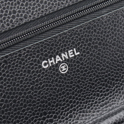 マトラッセ チェーンウォレット キャビアスキン ブラック シルバー金具 シャネル バッグ CHANEL