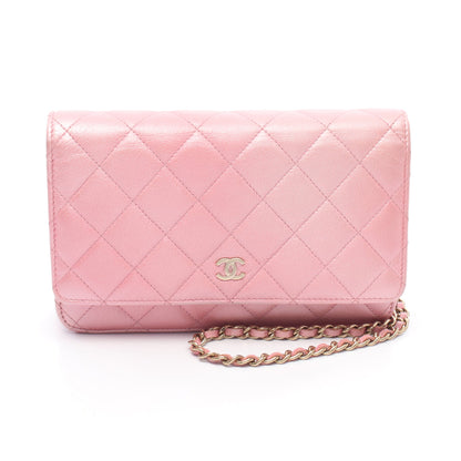 マトラッセ チェーンウォレット ラムスキン ピンク ゴールド金具 シャネル バッグ CHANEL