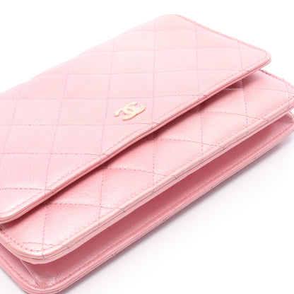 マトラッセ チェーンウォレット ラムスキン ピンク ゴールド金具 シャネル バッグ CHANEL