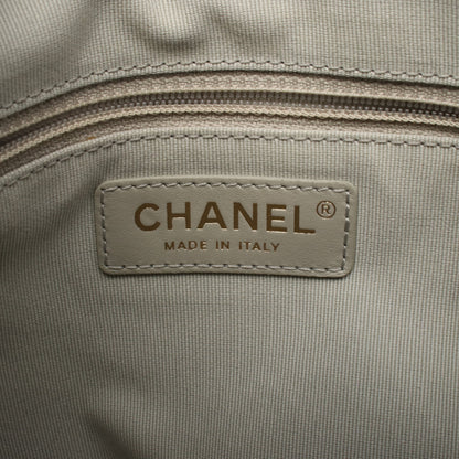 マトラッセ チェーンショルダーバッグ ラムスキン ライトグレー ゴールド金具 シャネル バッグ CHANEL