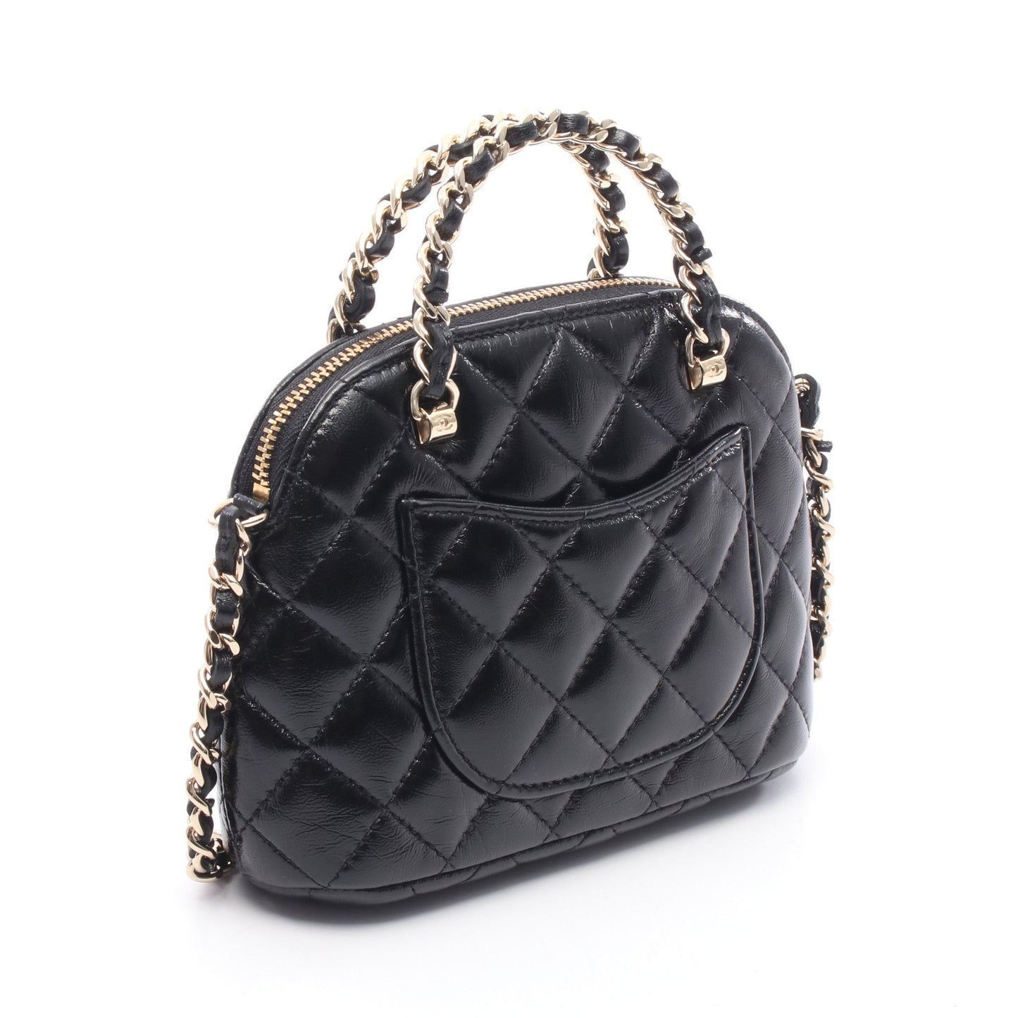 マトラッセ チェーンショルダーバッグ レザー ブラック ゴールド金具 2WAY シャネル バッグ CHANEL