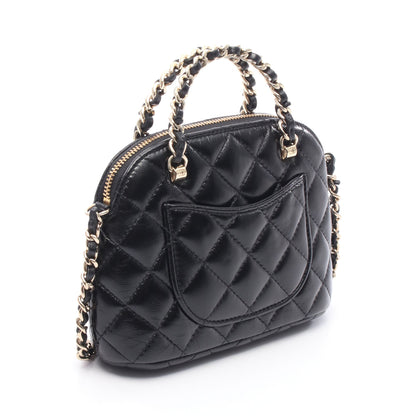 マトラッセ チェーンショルダーバッグ レザー ブラック ゴールド金具 2WAY シャネル バッグ CHANEL