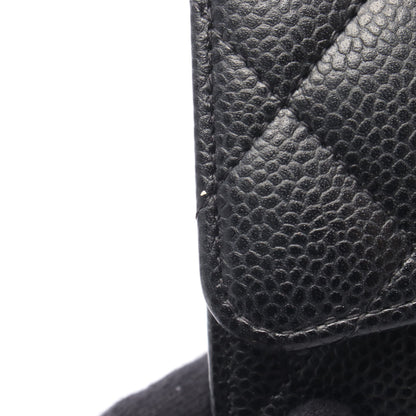 クラシック ロング フラップ ウォレット マトラッセ 二つ折り長財布 キャビアスキン ブラック ゴールド金具 シャネル 財布・小物 CHANEL