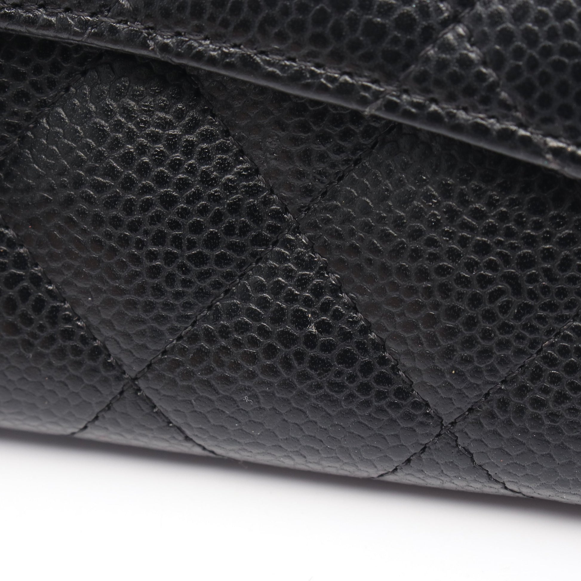 クラシック ロング フラップ ウォレット マトラッセ 二つ折り長財布 キャビアスキン ブラック ゴールド金具 シャネル 財布・小物 CHANEL