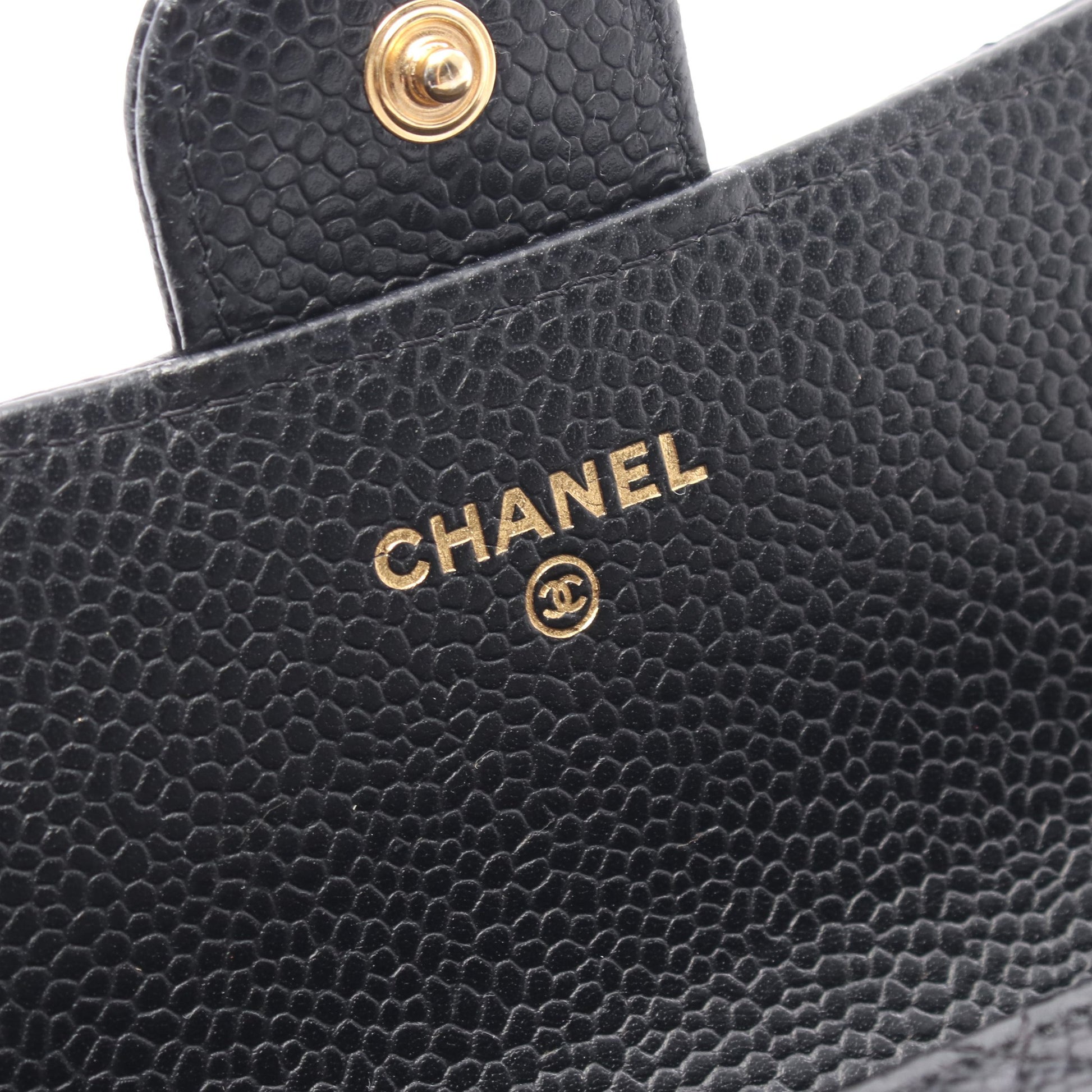クラシック ロング フラップ ウォレット マトラッセ 二つ折り長財布 キャビアスキン ブラック ゴールド金具 シャネル 財布・小物 CHANEL