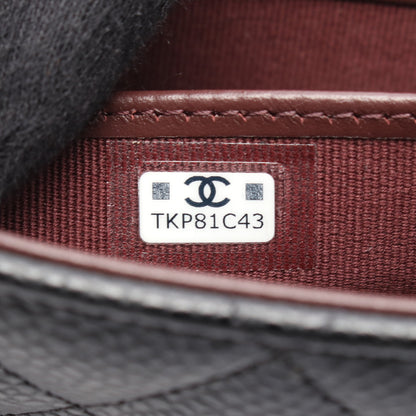 クラシック ロング フラップ ウォレット マトラッセ 二つ折り長財布 キャビアスキン ブラック ゴールド金具 シャネル 財布・小物 CHANEL