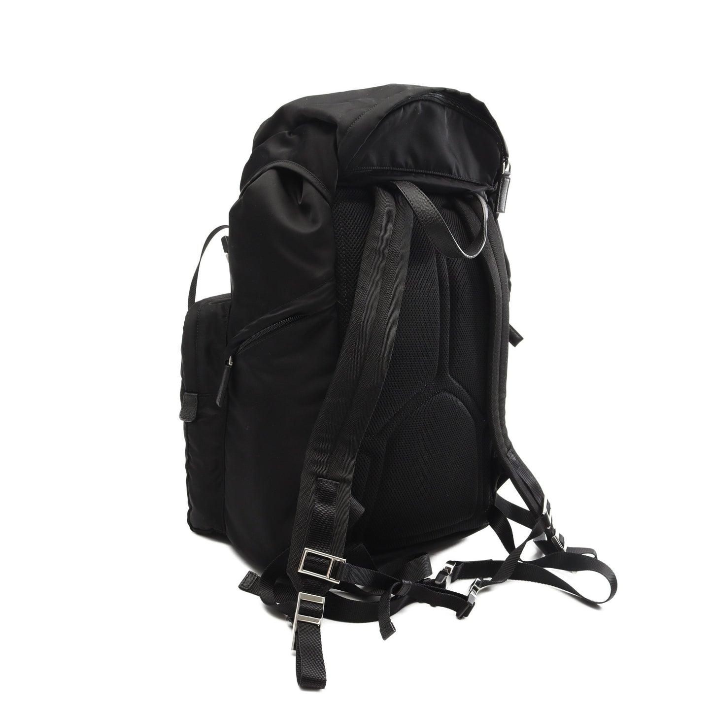 TESSUTO MONTAGNA バックパック リュックサック ナイロン サフィアーノレザー ブラック プラダ バッグ PRADA