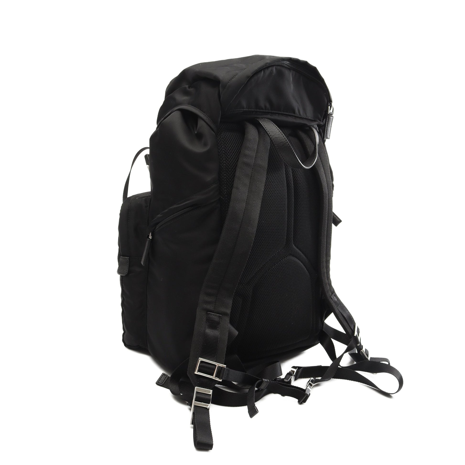 TESSUTO MONTAGNA バックパック リュックサック ナイロン サフィアーノレザー ブラック プラダ バッグ PRADA