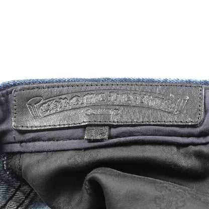 クロスボールボタン デニムパンツ コットン ブルー ボタンフライ クロムハーツ ボトムス Chrome Hearts