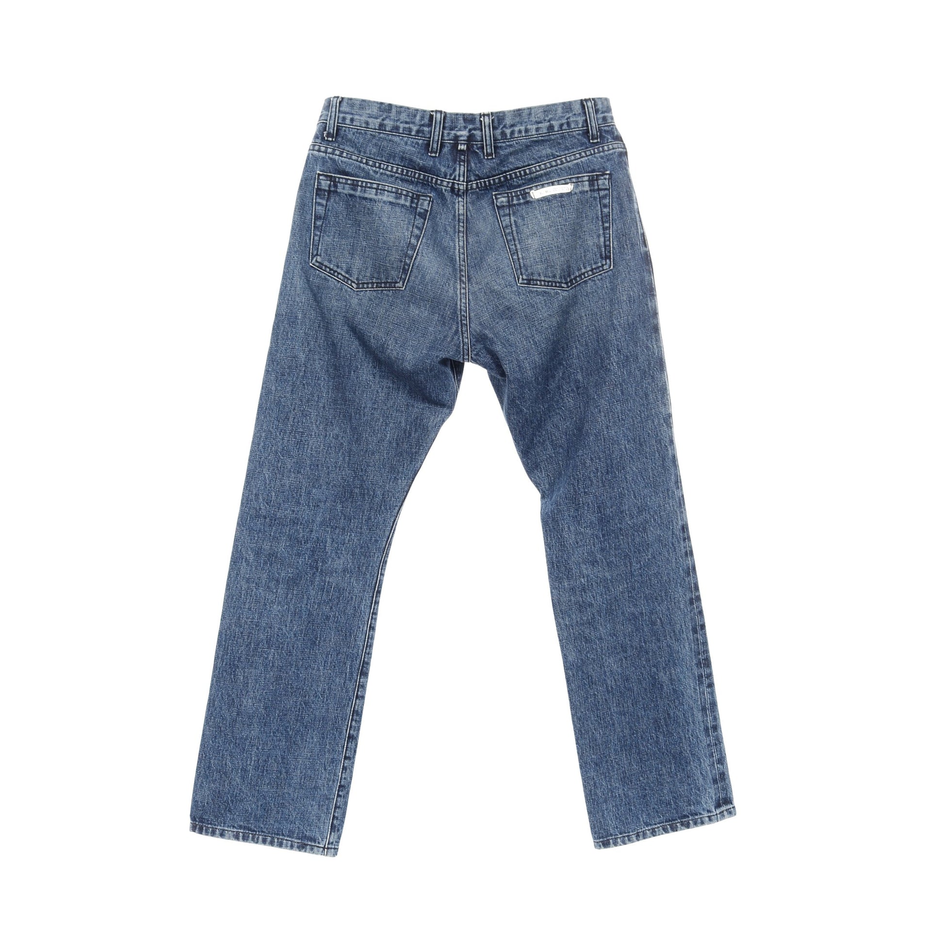 クロスボールボタン デニムパンツ コットン ブルー ボタンフライ クロムハーツ ボトムス Chrome Hearts
