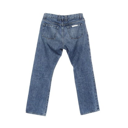 クロスボールボタン デニムパンツ コットン ブルー ボタンフライ クロムハーツ ボトムス Chrome Hearts