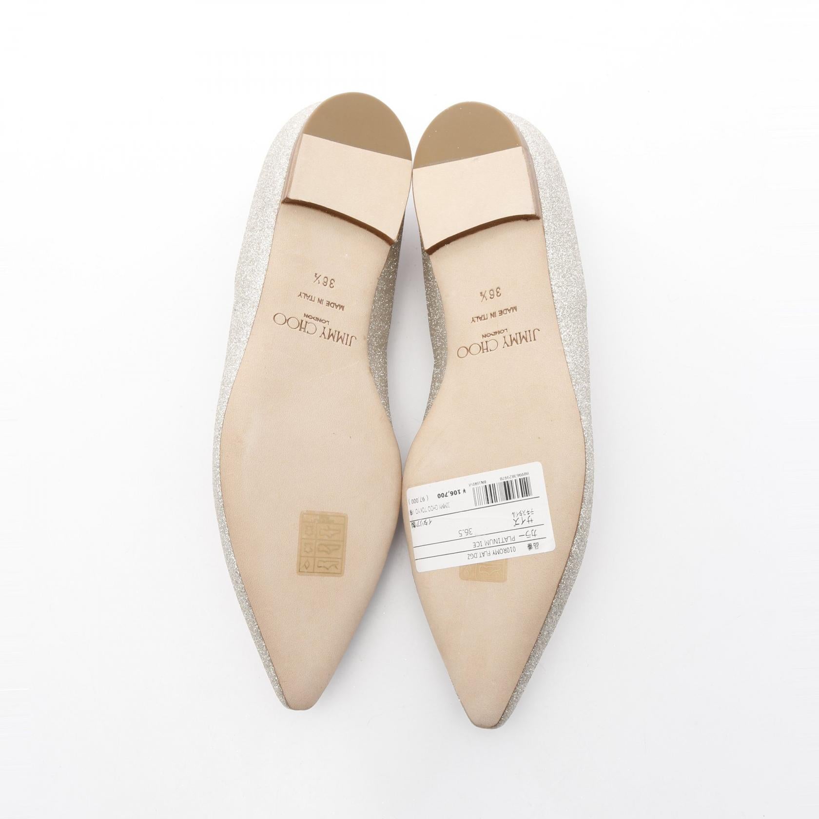 ROMY FLAT フラットシューズ グリッター シャンパンゴールド ジミー