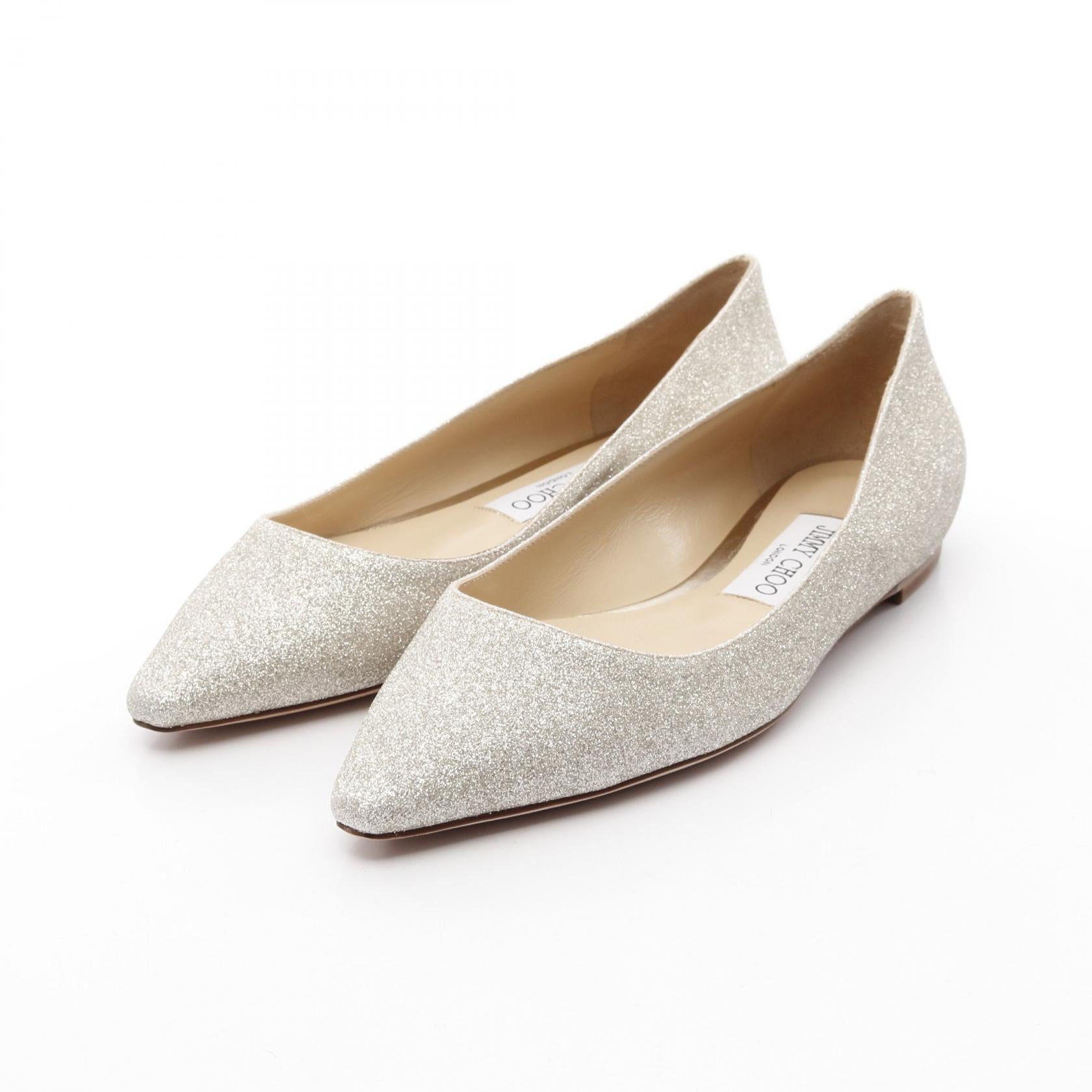 ROMY FLAT フラットシューズ グリッター シャンパンゴールド ジミー