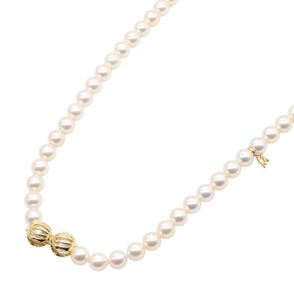 ロングパールネックレス ネックレス K18（イエローゴールド） パール ホワイト ミキモト アクセサリー MIKIMOTO