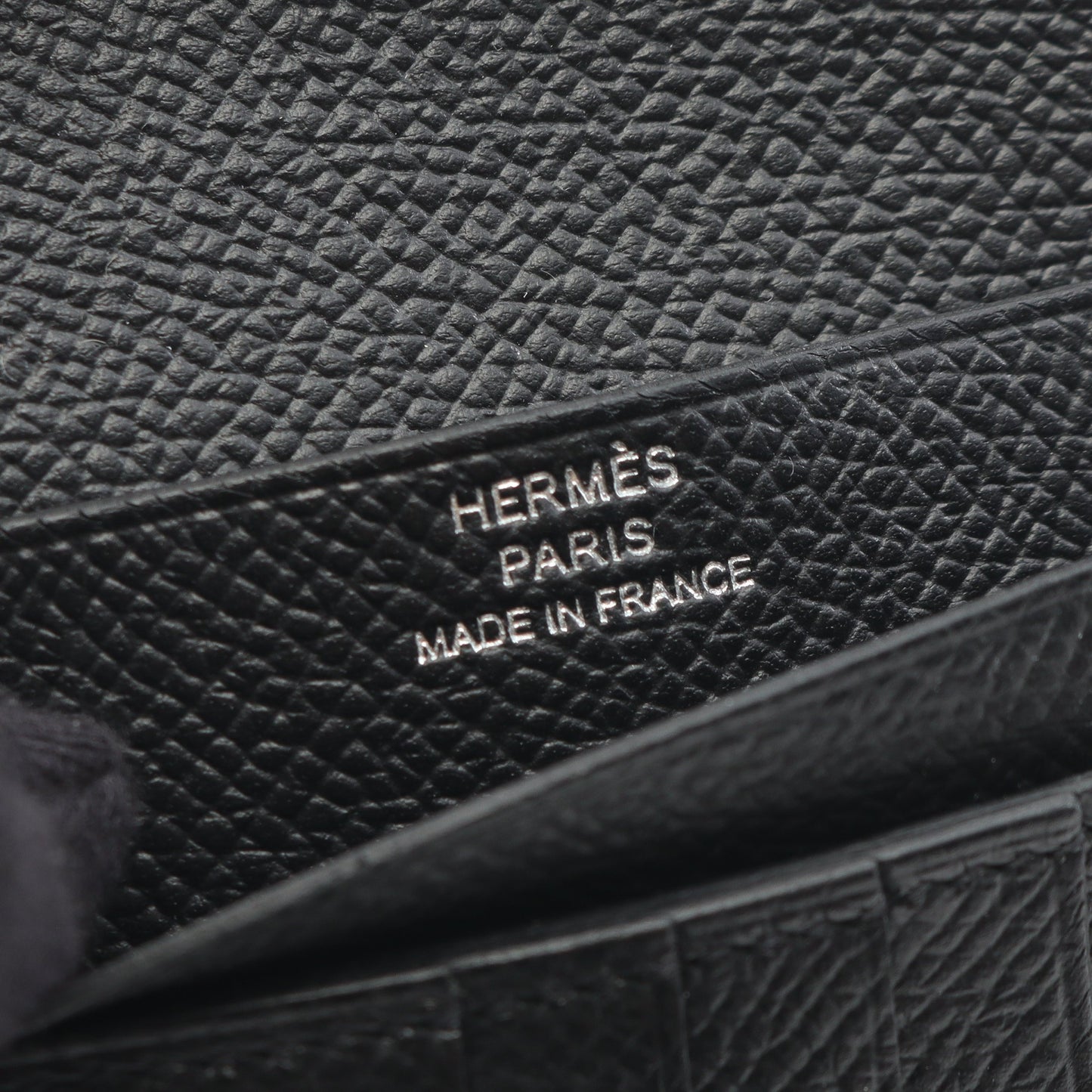 ベアンコンパクト 二つ折り財布 ヴォーエプソン ブラック シルバー金具 B刻印 エルメス 財布・小物 HERMES