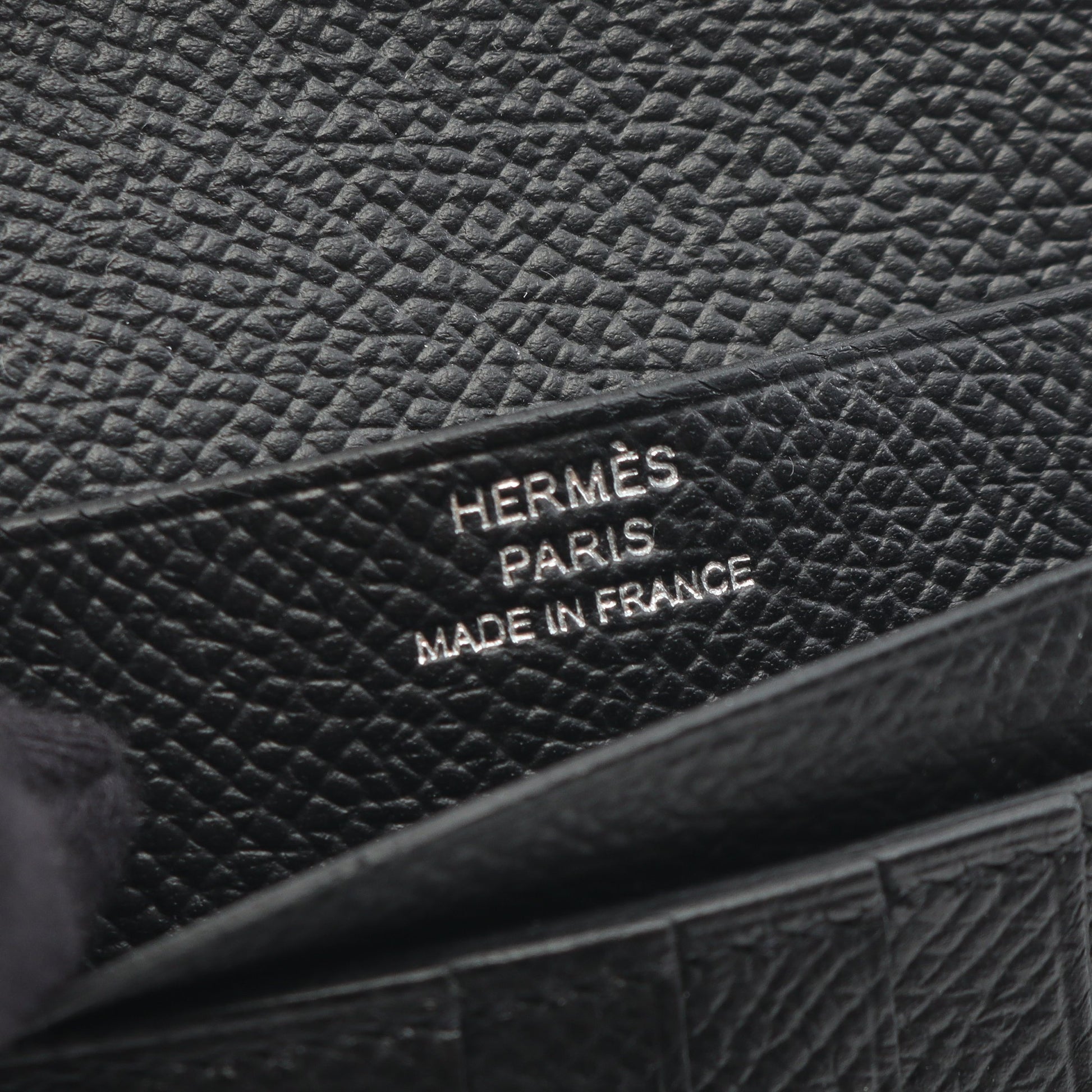 ベアンコンパクト 二つ折り財布 ヴォーエプソン ブラック シルバー金具 B刻印 エルメス 財布・小物 HERMES
