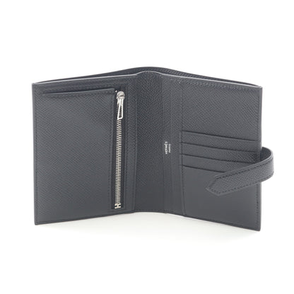 ベアンコンパクト 二つ折り財布 ヴォーエプソン ブラック シルバー金具 B刻印 エルメス 財布・小物 HERMES