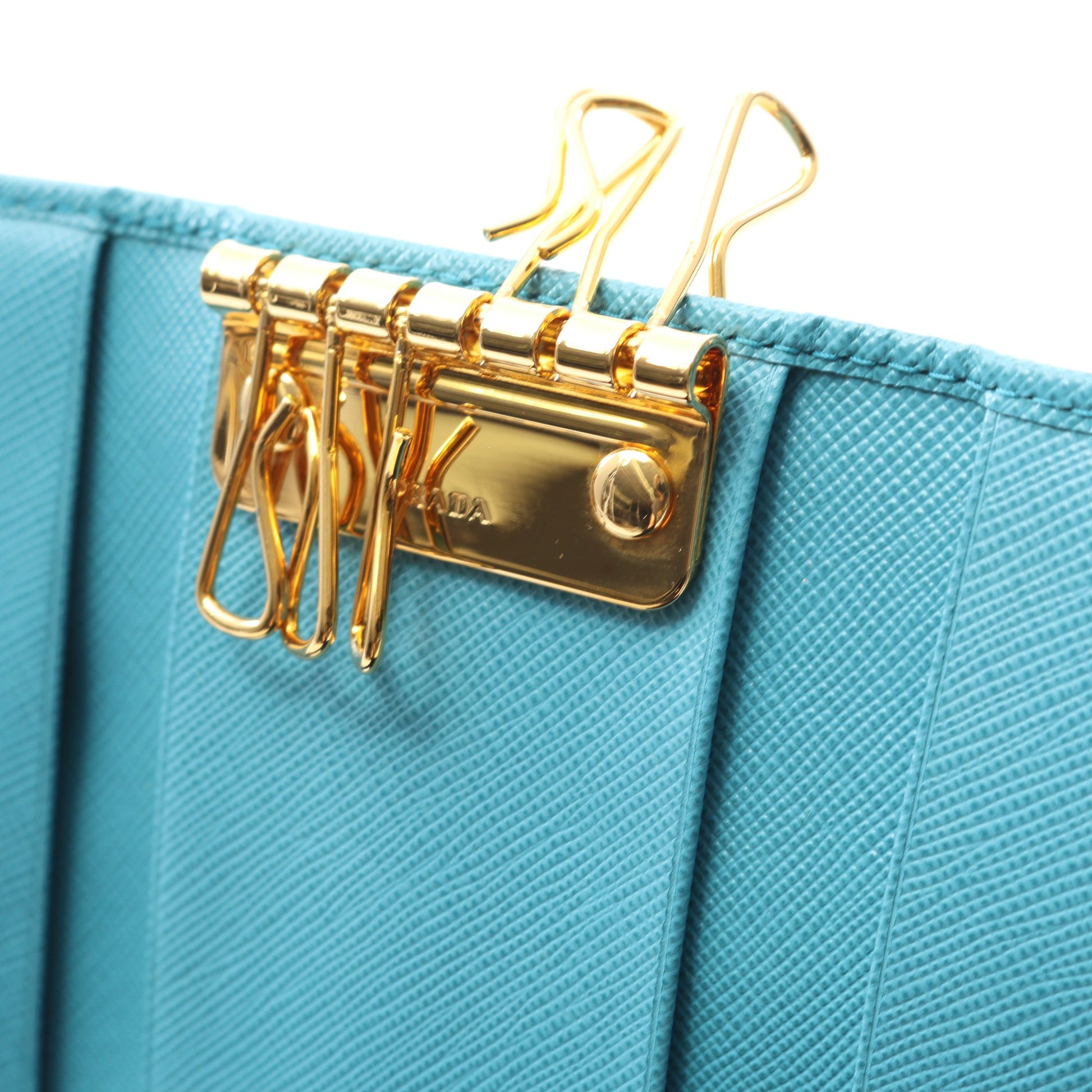 SAFFIANO METAL 6連 キーケース サフィアーノレザー ブルー プラダ 財布・小物 PRADA