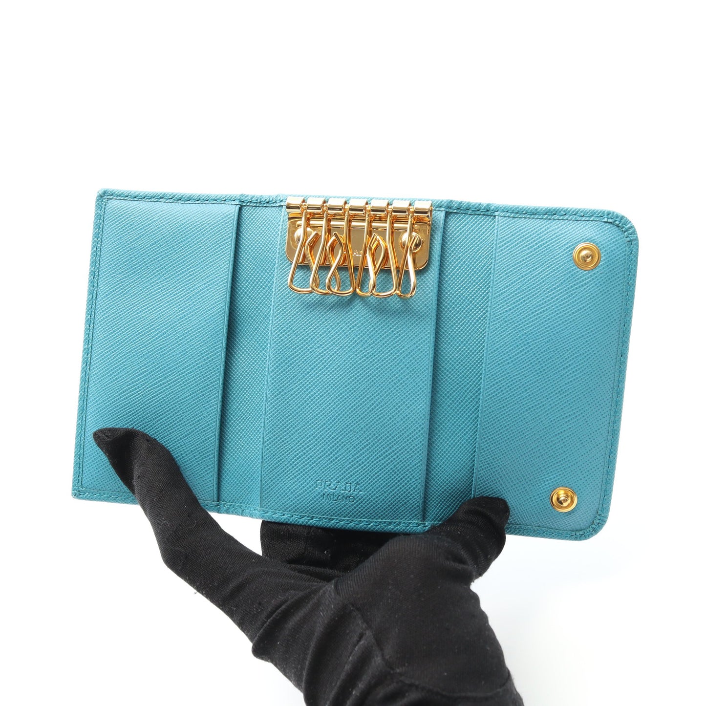 SAFFIANO METAL 6連 キーケース サフィアーノレザー ブルー プラダ 財布・小物 PRADA