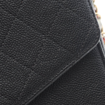 マトラッセ チェーンショルダーバッグ キャビアスキン ブラック ゴールド金具 2WAY シャネル バッグ CHANEL