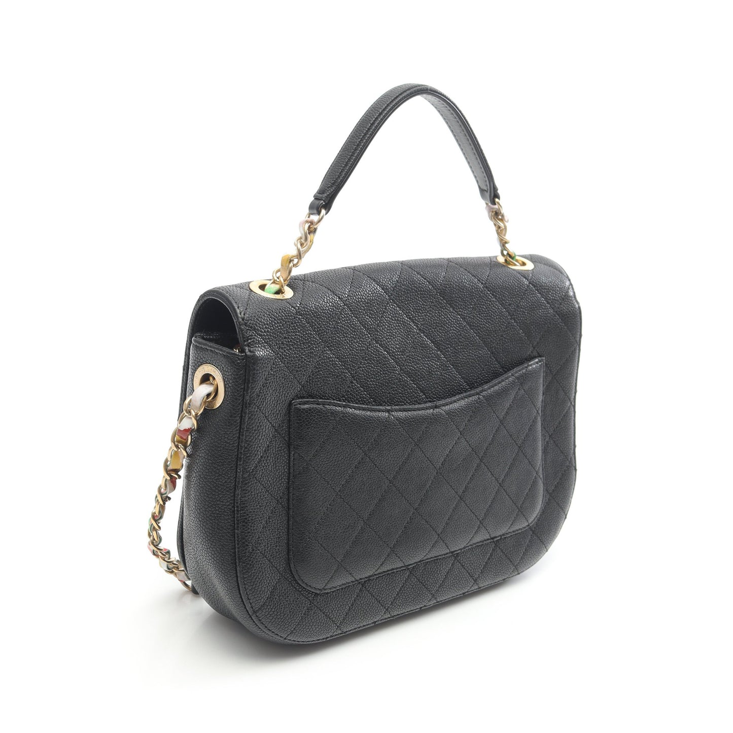 マトラッセ チェーンショルダーバッグ キャビアスキン ブラック ゴールド金具 2WAY シャネル バッグ CHANEL