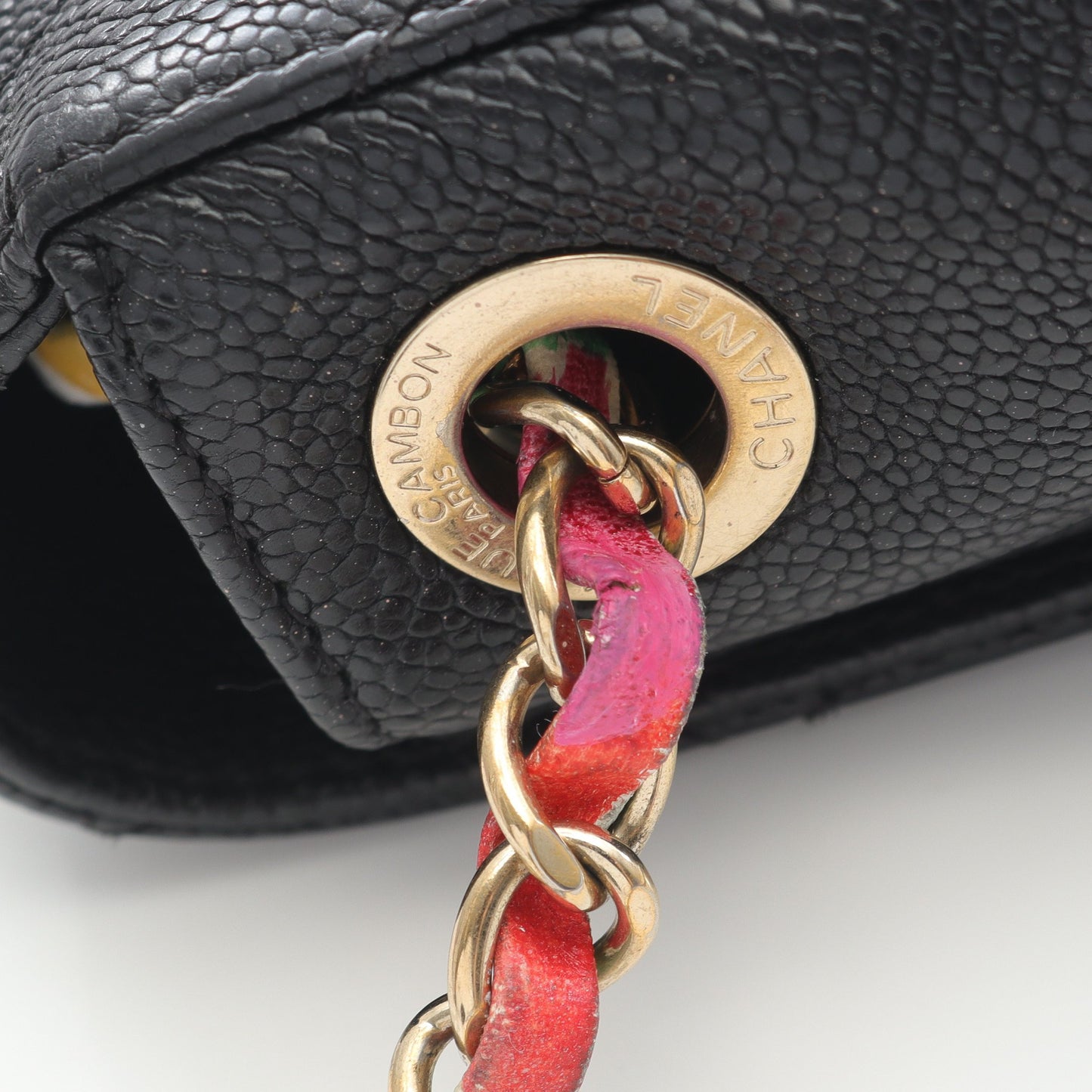 マトラッセ チェーンショルダーバッグ キャビアスキン ブラック ゴールド金具 2WAY シャネル バッグ CHANEL