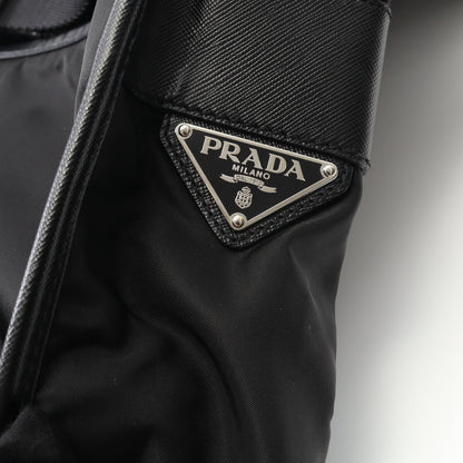 TESSUTO SAFFI ショルダーバッグ ナイロン サフィアーノレザー ブラック プラダ バッグ PRADA