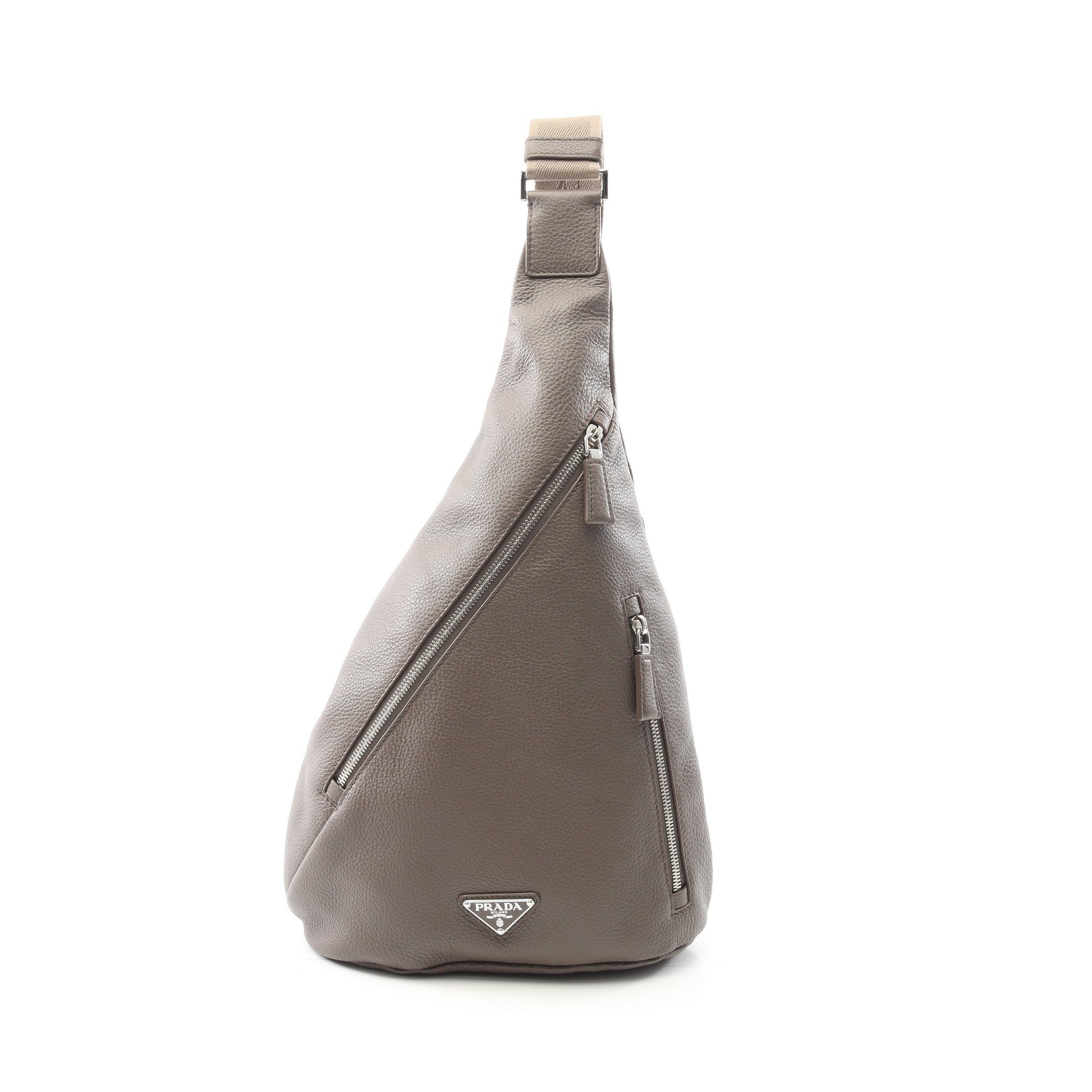 VIT.DAINO ボディバッグ レザー グレーベージュ プラダ バッグ PRADA