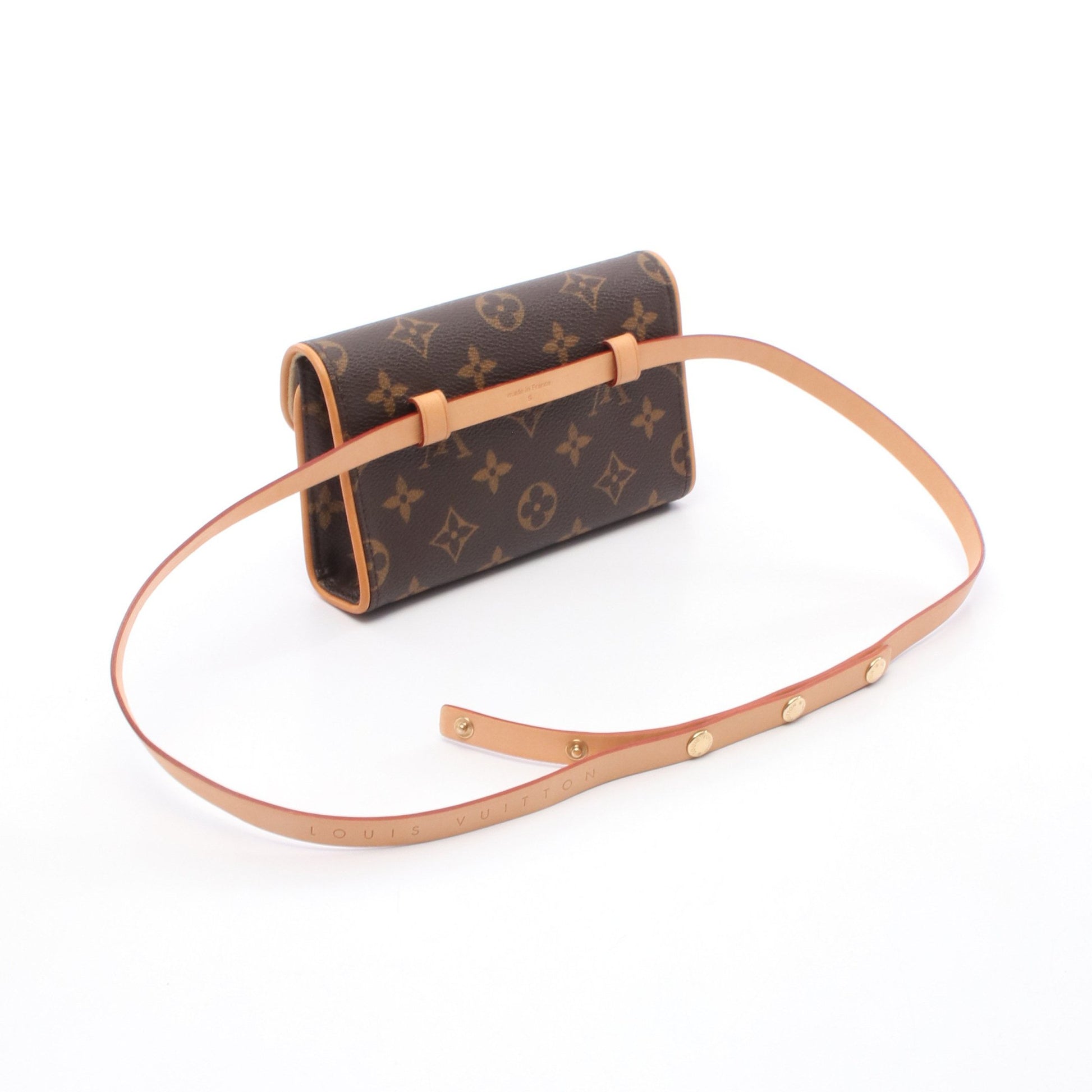 ポシェットフロランティーヌ モノグラム ボディバッグ ウエストバッグ PVC レザー ブラウン ルイヴィトン バッグ LOUIS VUITTON