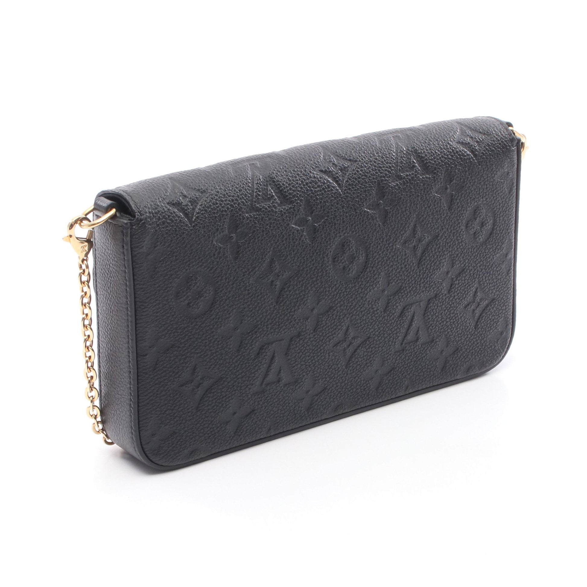 ポシェット フェリシー モノグラムアンプラント ノワール チェーンウォレット レザー ブラック ルイヴィトン バッグ LOUIS VUITTON