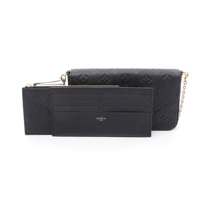 ポシェット フェリシー モノグラムアンプラント ノワール チェーンウォレット レザー ブラック ルイヴィトン バッグ LOUIS VUITTON