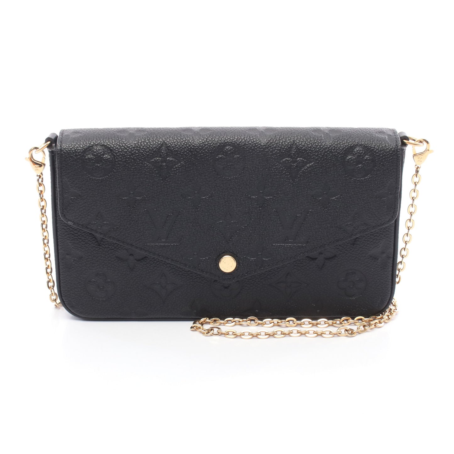 ポシェット フェリシー モノグラムアンプラント ノワール チェーンウォレット レザー ブラック ルイヴィトン バッグ LOUIS VUITTON